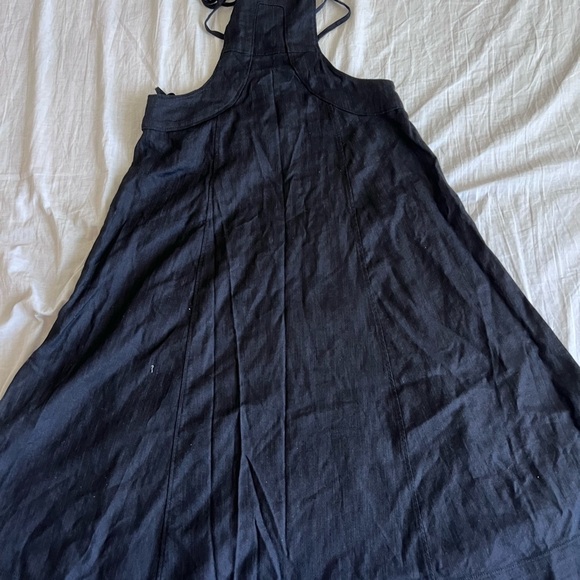 Anthropologie Dresses & Skirts - Anthropologie Black Rayon Cotton Blend Apron Dress NWT Size US 8